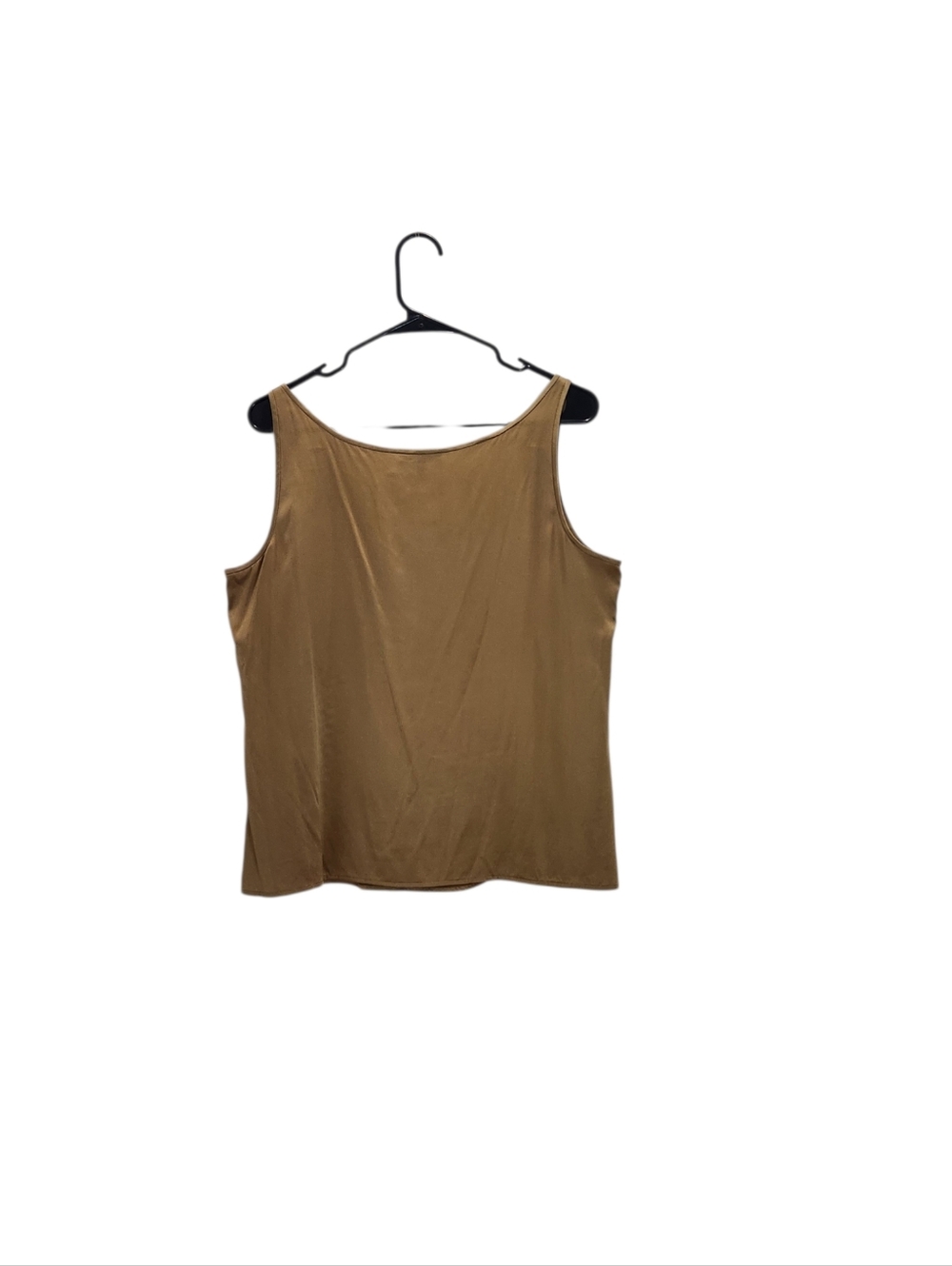 Eileen Fisher Tan Scoop Neck 95% Silk Spandex Tank Shell Size M Quiet Luxury - Picture 3 of 4
